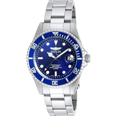 Invicta Pro Diver Orologio da Uomo in Acciaio Inossidabile con Movimento al Quarzo, Argento/Blu 37 mm Invicta Pro Diver Orologio da Uomo in Acciaio Inossidabile con Movimento al Quarzo, Argento/Blu 37 mm