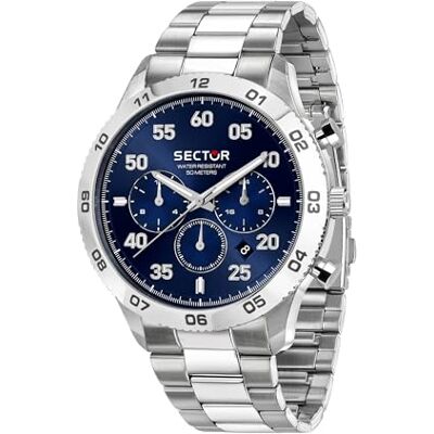 Sector Orologio Uomo, Analogico, al Quarzo, Multifunzione, Cinturino in Acciaio, Collezione 270 Sector Orologio Uomo, Analogico, al Quarzo, Multifunzione, Cinturino in Acciaio, Collezione 270