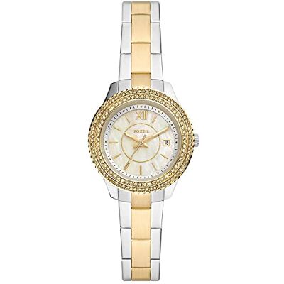 Fossil Orologio Stella da donna, movimento a tre lancette con data, cassa in acciaio inossidabile di 30 mm con bracciale in acciaio inossidabile, Fossil Orologio Stella da donna, movimento a tre lancette con data, cassa in acciaio inossidabile di 30 mm con bracciale in acciaio inossidabile,