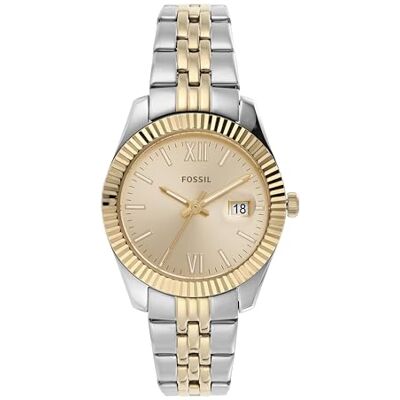 Fossil Orologio Scarlette da donna, 38 mm Movimento al quarzo con data a tre lancette e cinturino in acciaio inossidabile Fossil Orologio Scarlette da donna, 38 mm Movimento al quarzo con data a tre lancette e cinturino in acciaio inossidabile