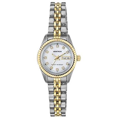 Armitron Orologio da polso da Donna, 75/2475, impreziosito da veri cristalli, funzione datario, Argento/Oro Armitron Orologio da polso da Donna, 75/2475, impreziosito da veri cristalli, funzione datario, Argento/Oro