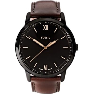 Fossil Minimalist orologio da uomo, movimento al quarzo con bracciale in acciaio o cinturino in pelle Fossil Minimalist orologio da uomo, movimento al quarzo con bracciale in acciaio o cinturino in pelle