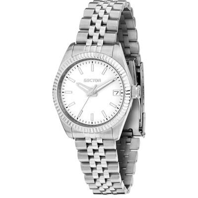 Sector Orologio Donna, Tempo, Data, Analogico, Cinturino in Acciaio, Cassa 32 mm, Collezione 240 Sector Orologio Donna, Tempo, Data, Analogico, Cinturino in Acciaio, Cassa 32 mm, Collezione 240