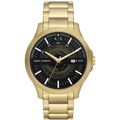 Armani Orologio per uomo, movimento tre lancette al quarzo e cassa da 46 mm con cinturino in acciaio Armani Orologio per uomo, movimento tre lancette al quarzo e cassa da 46 mm con cinturino in acciaio