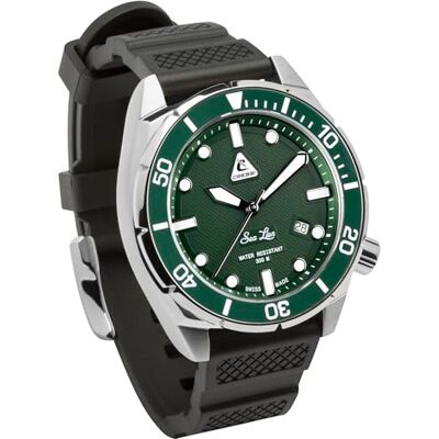 CRESSI Sea Lion Watch Silver/Verde 300m Orologio Professionale Subacqueo Unisex, Edizione Paraggi 100% Swiss Made, Impermeabile fino a 300 Metri di Profondita' CRESSI Sea Lion Watch Silver/Verde 300m Orologio Professionale Subacqueo Unisex, Edizione Paraggi 100% Swiss Made, Impermeabile fino a 300 Metri di Profondita'