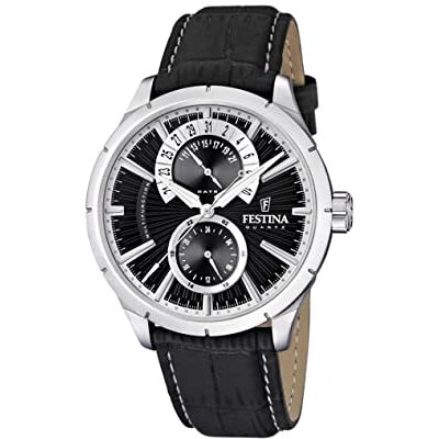 Festina Orologio Uomo Analogico in Acciaio Inossidabile e Pelle Nero Festina Orologio Uomo Analogico in Acciaio Inossidabile e Pelle Nero