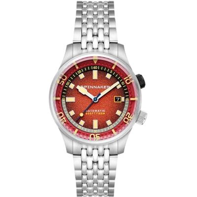 Spinnaker Bradner Orologio da uomo 42 mm automatico a 3 lancette con cinturino in vera pelle o acciaio inossidabile SP-5062 Spinnaker Bradner Orologio da uomo 42 mm automatico a 3 lancette con cinturino in vera pelle o acciaio inossidabile SP-5062