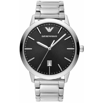 Emporio Armani Orologio Uomo, movimento a tre lancette con data, cassa 43 mm in acciaio inossidabile con bracciale in acciaio inossidabile, Emporio Armani Orologio Uomo, movimento a tre lancette con data, cassa 43 mm in acciaio inossidabile con bracciale in acciaio inossidabile,