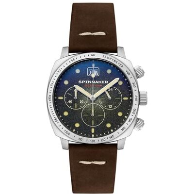 Spinnaker Hull Cronografo da uomo 42mm Orologio Meca-Quartz con cinturino in vera pelle SP-5068 Spinnaker Hull Cronografo da uomo 42mm Orologio Meca-Quartz con cinturino in vera pelle SP-5068