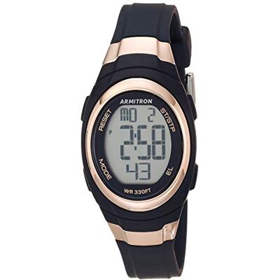 Armitron Orologio sportivo da donna, digitale, con cronografo, cinturino in resina, 45/7045, Blu Navy/Oro Rosa Armitron Orologio sportivo da donna, digitale, con cronografo, cinturino in resina, 45/7045, Blu Navy/Oro Rosa