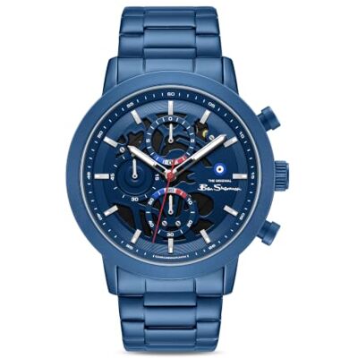Ben Sherman Orologio da uomo Nottingham con quadrante scheletrato blu, IP blu e bracciale in acciaio inossidabile Ben Sherman Orologio da uomo Nottingham con quadrante scheletrato blu, IP blu e bracciale in acciaio inossidabile