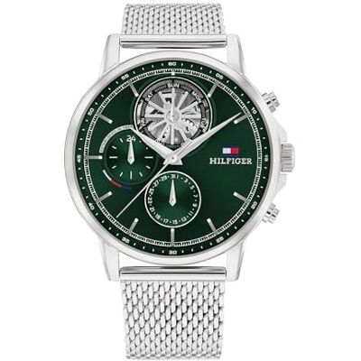 Tommy Hilfiger Orologio Analogico Multifunzione al Quarzo da Uomo con Cinturino in Acciaio Inossidabile con Cinturino in Acciaio Inossidabile Tommy Hilfiger Orologio Analogico Multifunzione al Quarzo da Uomo con Cinturino in Acciaio Inossidabile con Cinturino in Acciaio Inossidabile