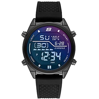 Skechers Orologio Kentwood Uomo, movimento digitale, cassa in lega nera da 44 mm con cinturino in silicone, Skechers Orologio Kentwood Uomo, movimento digitale, cassa in lega nera da 44 mm con cinturino in silicone,