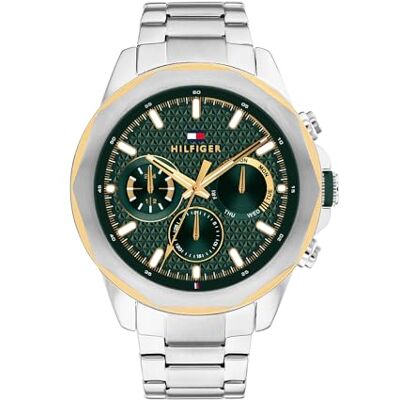 Tommy Hilfiger Orologio Analogico Multifunzionale al Quarzo da Uomo con Cinturino in Acciaio Inossidabile, Silicone o Pelle Tommy Hilfiger Orologio Analogico Multifunzionale al Quarzo da Uomo con Cinturino in Acciaio Inossidabile, Silicone o Pelle