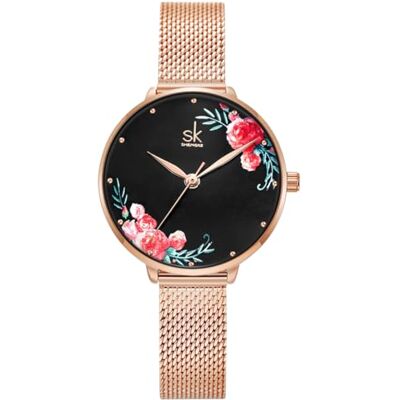 Alienwork SK Orologio Donna Fiori Elegante Alienwork SK Orologio Donna Fiori Elegante