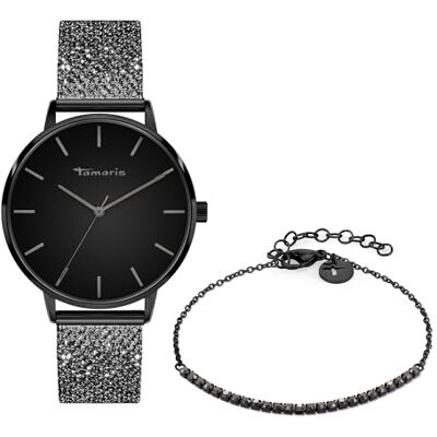 Tamaris Set orologio e bracciale IP nero Tamaris Set orologio e bracciale IP nero