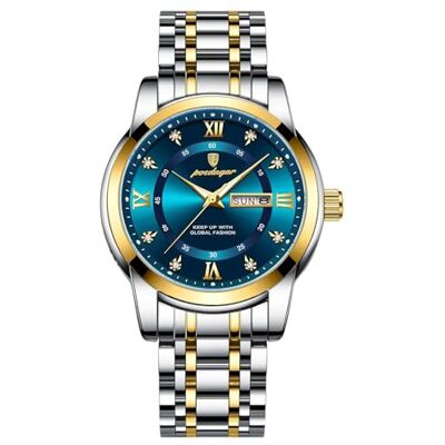 FORSINING Orologio da uomo al quarzo, con cinturino in acciaio inossidabile, calendario, datario, display con diamanti FORSINING Orologio da uomo al quarzo, con cinturino in acciaio inossidabile, calendario, datario, display con diamanti