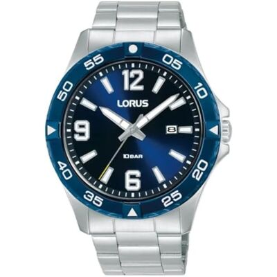 Lorus Orologio analogico al quarzo da uomo con bracciale in acciaio inossidabile, Argento Lorus Orologio analogico al quarzo da uomo con bracciale in acciaio inossidabile, Argento