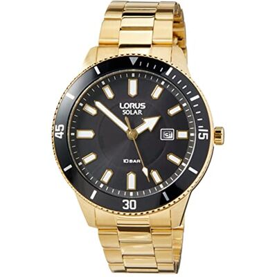 Lorus Orologio analogico al quarzo da uomo, con cinturino in metallo , gold, bracciale Lorus Orologio analogico al quarzo da uomo, con cinturino in metallo , gold, bracciale