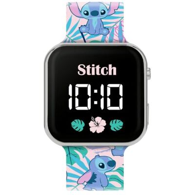 Disney Kids Lilo & Stitch Orologio LED al quarzo con cinturino in silicone blu, Multicolore, Moderno Disney Kids Lilo & Stitch Orologio LED al quarzo con cinturino in silicone blu, Multicolore, Moderno