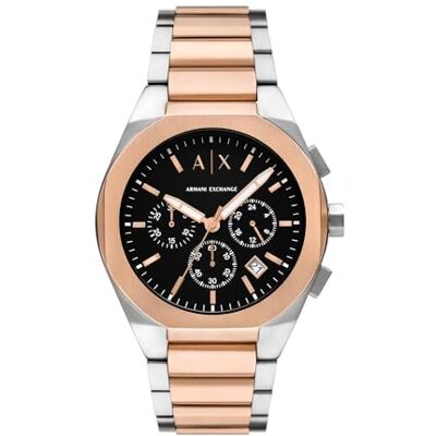 Armani Orologio da uomo, Movimento cronografo al quarzo e cassa da 42 mm con cinturino in acciaio inossidabile Armani Orologio da uomo, Movimento cronografo al quarzo e cassa da 42 mm con cinturino in acciaio inossidabile