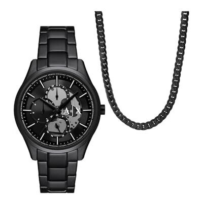 Armani Orologio Analogico al Quarzo Uomo con Cinturino in Acciaio Inossidabile , Set di carboncini Armani Orologio Analogico al Quarzo Uomo con Cinturino in Acciaio Inossidabile , Set di carboncini