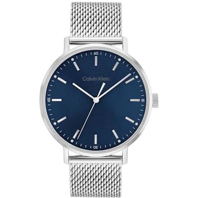 Calvin Klein Orologio Analogico al Quarzo da Uomo Collezione MODERN MESH con Cinturino in Maglia Metallica in Acciaio Inossidabile Argentato Calvin Klein Orologio Analogico al Quarzo da Uomo Collezione MODERN MESH con Cinturino in Maglia Metallica in Acciaio Inossidabile Argentato