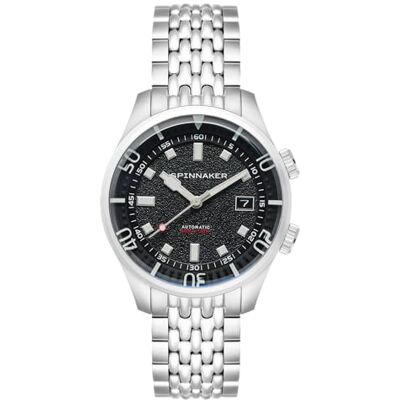 Spinnaker Bradner Orologio da uomo 42 mm automatico a 3 lancette con cinturino in vera pelle o acciaio inossidabile SP-5062 Spinnaker Bradner Orologio da uomo 42 mm automatico a 3 lancette con cinturino in vera pelle o acciaio inossidabile SP-5062