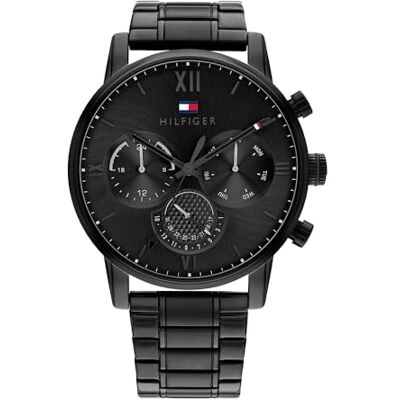 Tommy Hilfiger Orologio Analogico Multifunzione al Quarzo da Uomo con Cinturino in Maglia Metallica o a Maglie in Acciaio Inossidabile Tommy Hilfiger Orologio Analogico Multifunzione al Quarzo da Uomo con Cinturino in Maglia Metallica o a Maglie in Acciaio Inossidabile