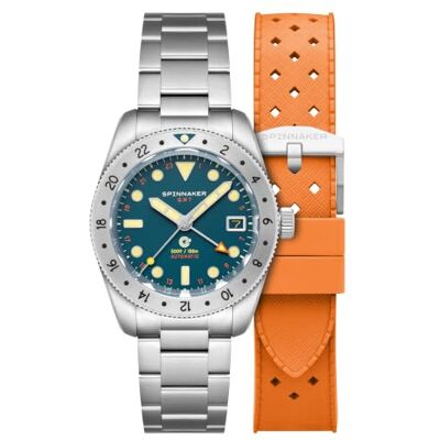 Spinnaker Orologio da uomo 39 mm Croft 39 GMT automatico edizione limitata con cinturino in acciaio inox massiccio SP-5157 Spinnaker Orologio da uomo 39 mm Croft 39 GMT automatico edizione limitata con cinturino in acciaio inox massiccio SP-5157