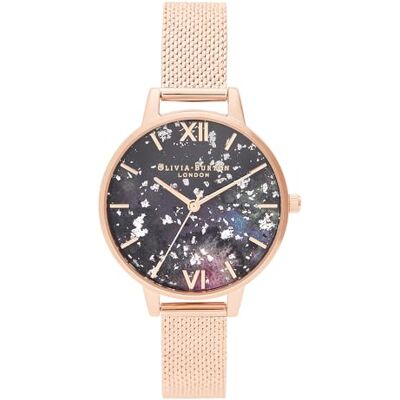 Burton Orologio Analogico al Quarzo da Donna Collezione CELESTIAL con Cinturino in Maglia Metallica in Acciaio Inossidabile Color Oro Rosa Burton Orologio Analogico al Quarzo da Donna Collezione CELESTIAL con Cinturino in Maglia Metallica in Acciaio Inossidabile Color Oro Rosa