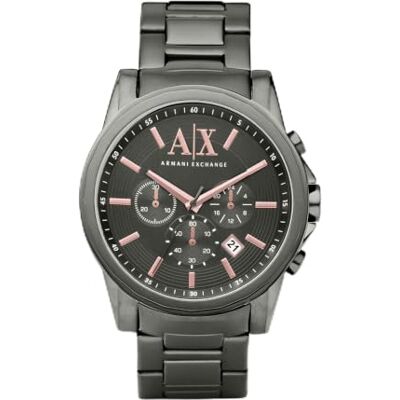 Armani Orologio da uomo, Movimento cronografico al quarzo e cassa da 45 mm con cinturino in acciaio Armani Orologio da uomo, Movimento cronografico al quarzo e cassa da 45 mm con cinturino in acciaio