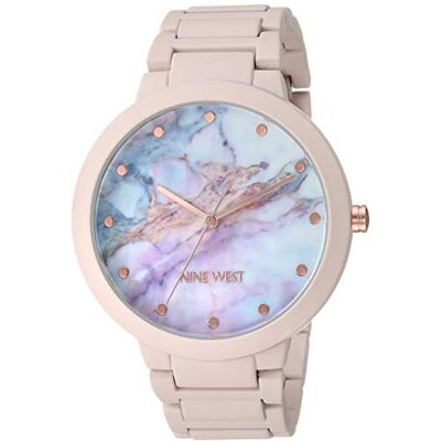 Nine West Orologio da polso da donna, con cinturino in gomma, Rosa Nine West Orologio da polso da donna, con cinturino in gomma, Rosa