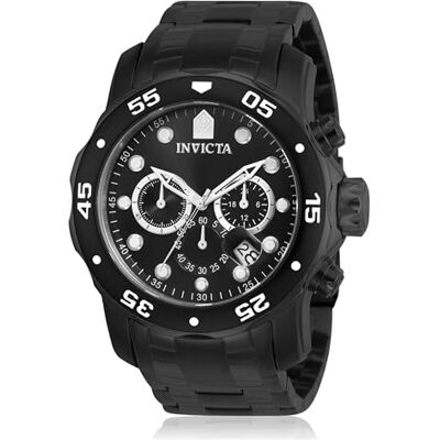 Invicta Pro Diver Orologio da Uomo in acciaio inossidabile con movimento Quarzo 48mm, Nero Invicta Pro Diver Orologio da Uomo in acciaio inossidabile con movimento Quarzo 48mm, Nero