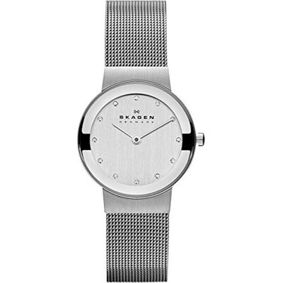 Skagen Orologio Freja Lille da donna, Movimento al quarzo a due lancette con cinturino in acciaio inossidabile o in pelle, 26 mm, Tono argento Skagen Orologio Freja Lille da donna, Movimento al quarzo a due lancette con cinturino in acciaio inossidabile o in pelle, 26 mm, Tono argento