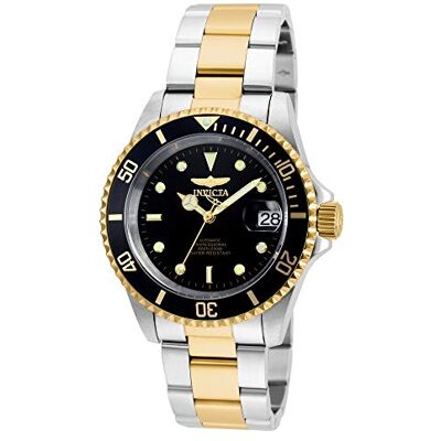 Invicta Pro Diver Orologio da uomo in acciaio inossidabile con movimento automatico 40 mm, Bicolore / Nero Invicta Pro Diver Orologio da uomo in acciaio inossidabile con movimento automatico 40 mm, Bicolore / Nero