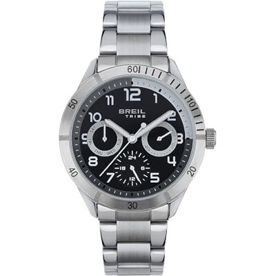 Breil , Collezione Mate, Orologio da Uomo, Orologio Sportivo Multifunzione, Cassa e Bracciale in Acciaio, Cinturino, Rehault e Sfere dei Contatori Grigi, Chiusura Déployante, Diametro 37mm, Silver-Nero Breil , Collezione Mate, Orologio da Uomo, Orologio Sportivo Multifunzione, Cassa e Bracciale in Acciaio, Cinturino, Rehault e Sfere dei Contatori Grigi, Chiusura Déployante, Diametro 37mm, Silver-Nero