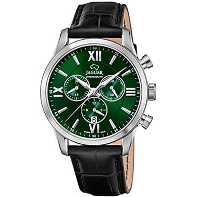 Jaguar Orologio modello della collezione ACAMAR, cassa 41,5 mm verde con cinturino in pelle nera da uomo Jaguar Orologio modello della collezione ACAMAR, cassa 41,5 mm verde con cinturino in pelle nera da uomo