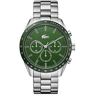 Lacoste Orologio con Cronografo al Quarzo da Uomo Collezione BOSTON con Cinturino in Acciaio Inossidabile Argentato Lacoste Orologio con Cronografo al Quarzo da Uomo Collezione BOSTON con Cinturino in Acciaio Inossidabile Argentato