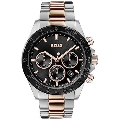 Boss Orologio Cronografo al Quarzo da Uomo 43 mm Collezione HERO con Bracciale in Acciaio Inossidabile a Maglie o Mesh, Funzione Data, 3 Sottocornici, Resistenza all'Acqua 5ATM Boss Orologio Cronografo al Quarzo da Uomo 43 mm Collezione HERO con Bracciale in Acciaio Inossidabile a Maglie o Mesh, Funzione Data, 3 Sottocornici, Resistenza all'Acqua 5ATM