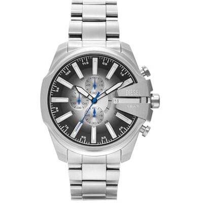 Diesel Uomo Mega Chief Slim, orologio cronografo con cinturino in acciaio inox o in pelle Diesel Uomo Mega Chief Slim, orologio cronografo con cinturino in acciaio inox o in pelle