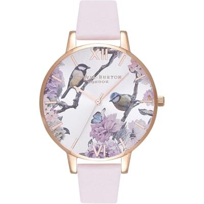 Burton Orologio Analogico al Quarzo da Donna Collezione PRETTY BLOSSOM con Cinturino in Pelle Rosato Burton Orologio Analogico al Quarzo da Donna Collezione PRETTY BLOSSOM con Cinturino in Pelle Rosato