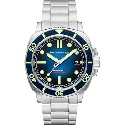 Spinnaker Hull Diver da uomo 42mm Orologio automatico a 3 lancette con cinturino in vera pelle o acciaio inossidabile SP-5088 Spinnaker Hull Diver da uomo 42mm Orologio automatico a 3 lancette con cinturino in vera pelle o acciaio inossidabile SP-5088