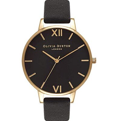 Burton Orologio Analogico al Quarzo da Donna Collezione BLACK DIAL con Cinturino in Pelle Nero Burton Orologio Analogico al Quarzo da Donna Collezione BLACK DIAL con Cinturino in Pelle Nero