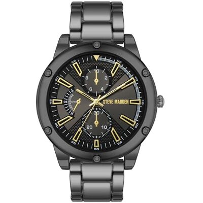 Steve Madden Orologio da braccialetto maschile, Grigio scuro Steve Madden Orologio da braccialetto maschile, Grigio scuro