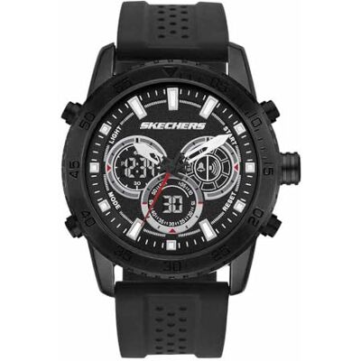 Skechers Orologio Analogico al Quarzo Uomo con Cinturino in Silicone , 45 mm, Carbone Skechers Orologio Analogico al Quarzo Uomo con Cinturino in Silicone , 45 mm, Carbone