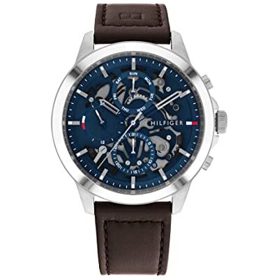 Tommy Hilfiger Orologio Analogico Multifunzione al Quarzo da Uomo con Cinturino in Acciaio Inossidabile o Pelle Tommy Hilfiger Orologio Analogico Multifunzione al Quarzo da Uomo con Cinturino in Acciaio Inossidabile o Pelle