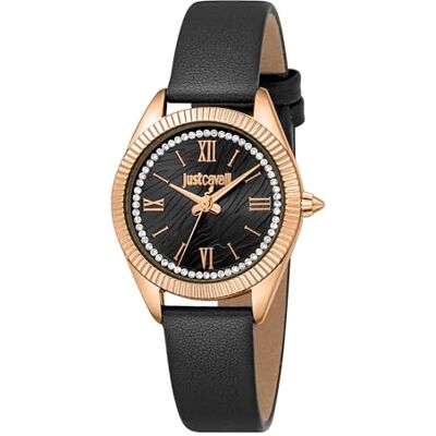Just Cavalli Animalier Amabile Orologio Donna Al Quarzo Moda Cinturino In Pelle Nero Cassa In Metallo Quadrante Analogico Nero Just Cavalli Animalier Amabile Orologio Donna Al Quarzo Moda Cinturino In Pelle Nero Cassa In Metallo Quadrante Analogico Nero