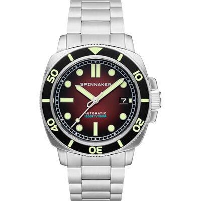 Spinnaker Hull Diver da uomo 42mm Orologio automatico a 3 lancette con cinturino in vera pelle o acciaio inossidabile SP-5088 Spinnaker Hull Diver da uomo 42mm Orologio automatico a 3 lancette con cinturino in vera pelle o acciaio inossidabile SP-5088