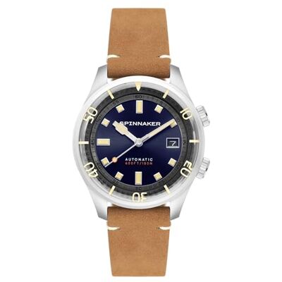 Spinnaker Bradner Orologio da uomo 42 mm automatico a 3 lancette con cinturino in vera pelle o acciaio inossidabile SP-5062 Spinnaker Bradner Orologio da uomo 42 mm automatico a 3 lancette con cinturino in vera pelle o acciaio inossidabile SP-5062